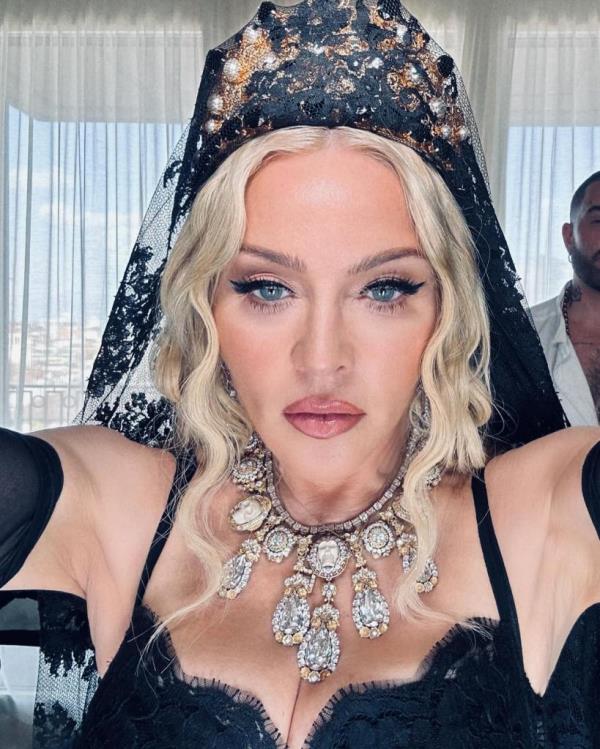 Madonna at Milan Fashion Week, Sept. 22 2024.